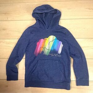 Cat & Jack Kids Blue Hoodie with Rainbow Cloud Dreams Cloud Design Size 10/12